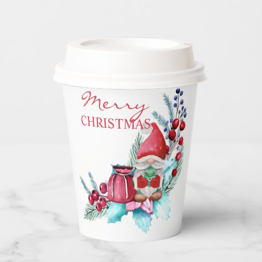 Merry kerst gnome papieren bekers (Voorkant)