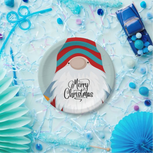 Merry kerst gnome papieren bordje (Feest)