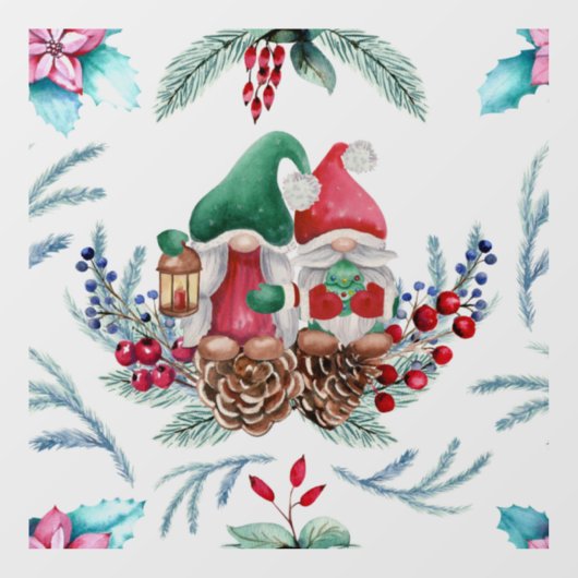 Merry kerst gnome raamsticker (Vel)