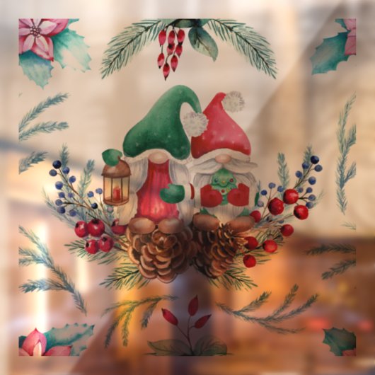 Merry kerst gnome raamsticker (Vel 2)