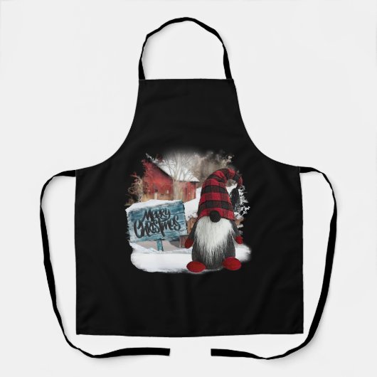 Merry kerst gnome schort (Voorkant)