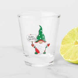 Merry kerst gnome shot glas