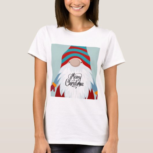 Merry kerst gnome t-shirt (Voorkant)