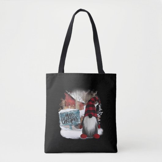 Merry kerst gnome tote bag (Voorkant)