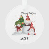 Merry kerst Gnomes Snowman Ornament (voorkant)