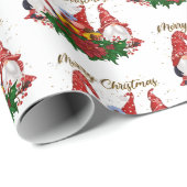 Merry kerst Gnomes Trendy Cute Fun Holiday Cadeaupapier (Rol Hoek)
