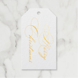 Merry kerst Gold Cadeaulabels