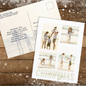 Merry kerst Gold Elegant Calligrafie 5 Foto Feestdagenkaart