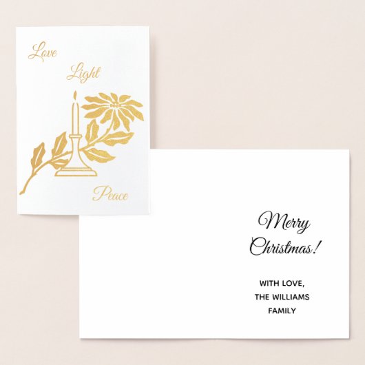 Merry kerst Gold Foil Candlelleight Folie Kaarten (Display)