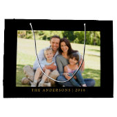 Merry kerst Gold Foil Holly Garland Large Cadeautasje (Achterkant)