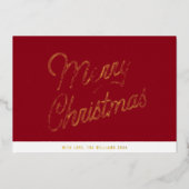 Merry kerst Gold Folie Feestdagenkaart (Voorkant)