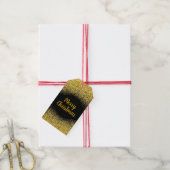 Merry kerst Gold Glitter Cadeaulabel (Met Touw)
