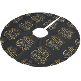 Merry kerst Gold Typografie Black Chic Kerstboom Rok