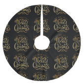 Merry kerst Gold Typografie Black Chic Kerstboom Rok (Voorkant)