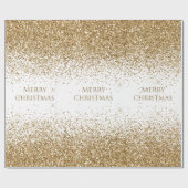 Merry kerst Gold Typografie Elegant Glitter Cadeaupapier (Vlak)