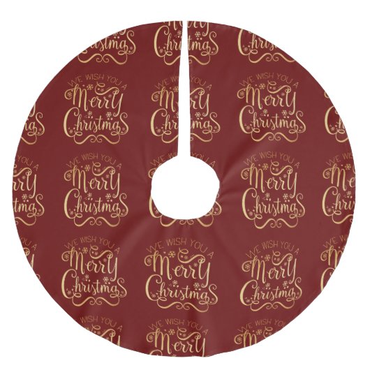 Merry kerst Gold Typografie Red Chic Kerstboom Rok (Voorkant)