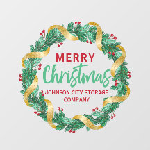 Merry kerst Gold Wreath Chic Custom Company