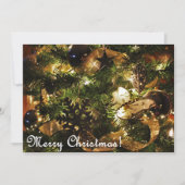 Merry kerst Golden Butterfly Kaart (Voorkant)