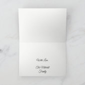 Merry kerst Golden Glitter Typografie Red Gold Feestdagen Kaart (Binnen)