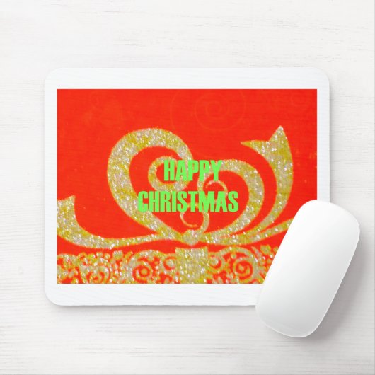 Merry kerst Golden Red Snow flex Muismat (Met muis)