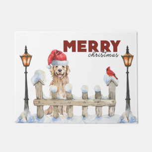 Merry kerst Golden Retriever Deurmat