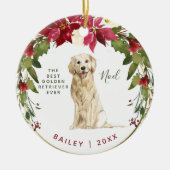 Merry kerst Golden Retriever | Foto van uw honden Keramisch Ornament (Voorkant)