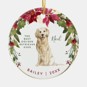 Merry kerst Golden Retriever   Foto van uw honden Keramisch Ornament