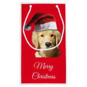 Merry kerst Golden Retriever Klein Cadeauzakje (Achterkant)