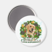 Merry kerst Golden Retriever Magneet (Voorkant / Achterkant)