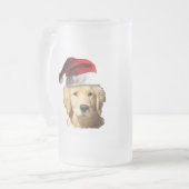 Merry kerst Golden Retriever Matglas Bierpul (Voorkant links)