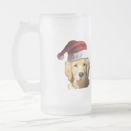 Merry kerst Golden Retriever Matglas Bierpul (Links)