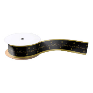 Merry kerst Golden Snowflakes Satijnen Lint