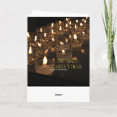 Merry kerst Golden Typografie Kandles Lichten Feestdagen Kaart (Achterkant)