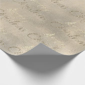 Merry kerst Goud Sepia Burlap Cottage Cadeaupapier (Hoek)