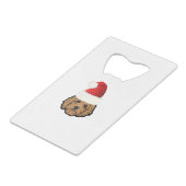 Merry kerst goudendoekje creditkaart flessenopener (Voorkant Gekanteld)