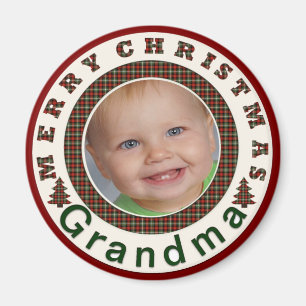Merry kerst Grandma Holiday Foto aangepast Magneet