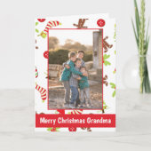 Merry kerst Grandma Holiday-fotokaart Kaart (Voorkant)