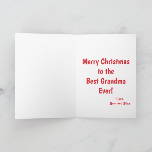 Merry kerst Grandma Holiday-fotokaart Kaart (Binnen)