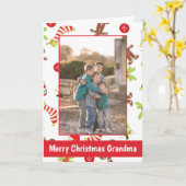 Merry kerst Grandma Holiday-fotokaart Kaart (Gele Bloem)