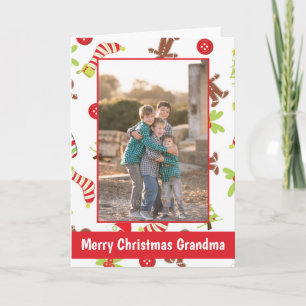 Merry kerst Grandma Holiday-fotokaart Kaart