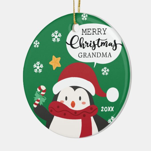 Merry kerst GRANDMA Penguin Ornament (Links)