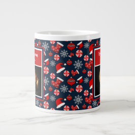 Merry kerst Grandma Photo Holiday Patroon Grote Koffiekop
