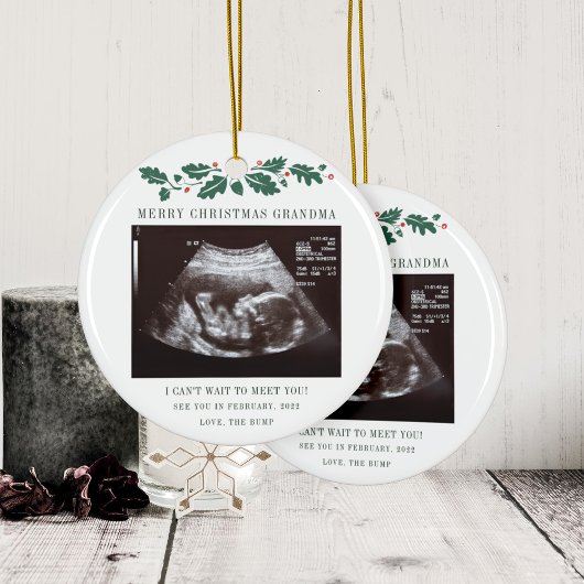 Merry kerst Grandma Pregnancy Baby Scan Keramisch Ornament