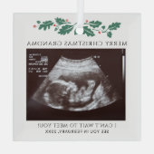 Merry kerst Grandma Zwangerschap Baby Glas Ornament (Achterkant)
