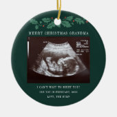 Merry kerst Grandma Zwangerschap Sonogram Keramisch Ornament (Voorkant)