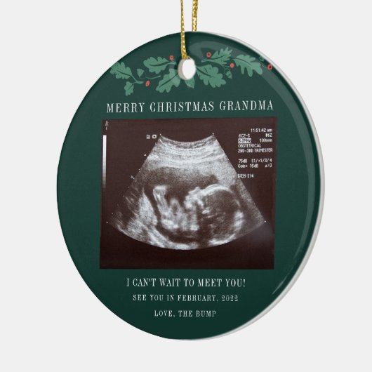 Merry kerst Grandma Zwangerschap Sonogram Keramisch Ornament (Links)