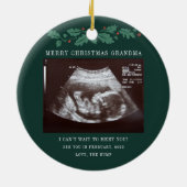 Merry kerst Grandma Zwangerschap Sonogram Keramisch Ornament (Achterkant)