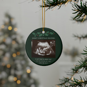 Merry kerst Grandma Zwangerschap Sonogram Keramisch Ornament
