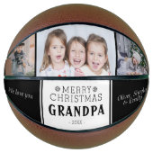 Merry kerst Grandpa 3 Photo Collage Basketbal (Voorkant)