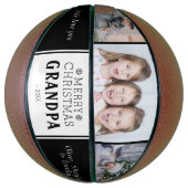 Merry kerst Grandpa 3 Photo Collage Basketbal (Verticaal)